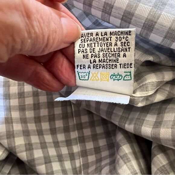 Bugatchi Grey and White Checked Shirt. Size 15.5 34/35. Great Condition!! - Picture 5 of 9